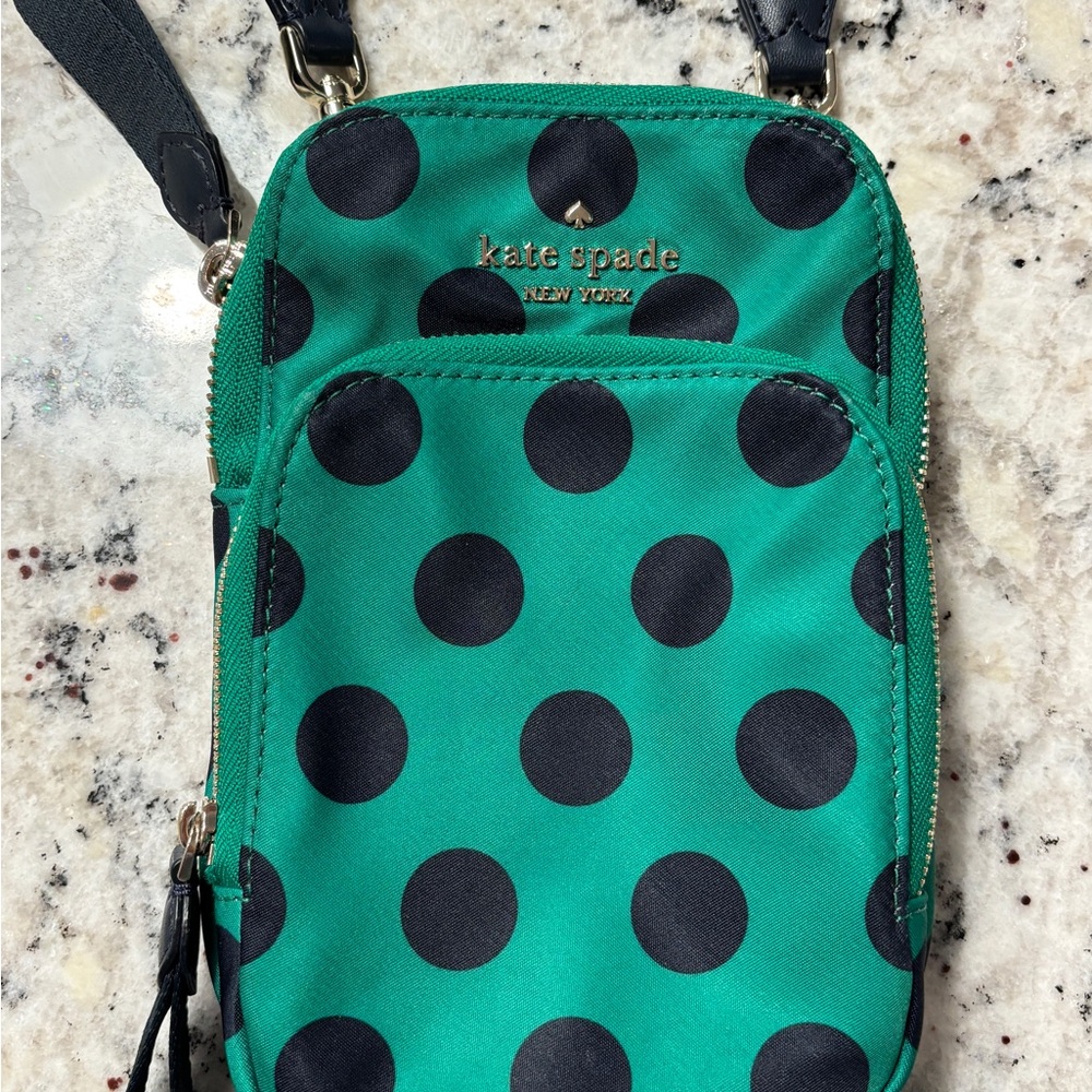 Kate Spade Green Polka Dot Crossbody Bag